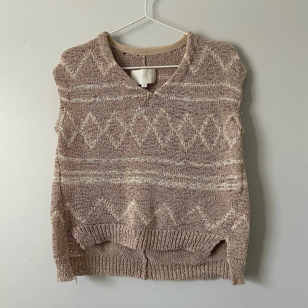 2 Gar-De Argyle Sleeveless V-Neck Knit Sweater Small
